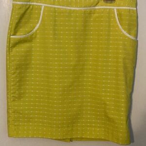 The Limited Bright Lime Green Dotted Pencil Skirt